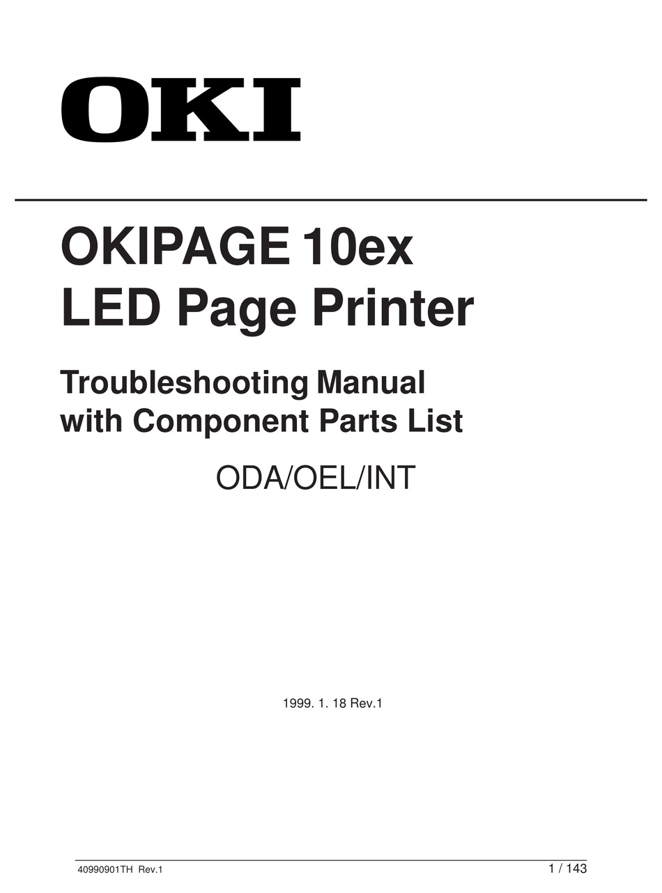 OKI OKIPAGE EX TROUBLESHOOTING MANUAL Pdf Download ManualsLib