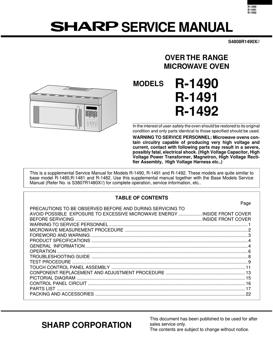 sharp carousel r 1480