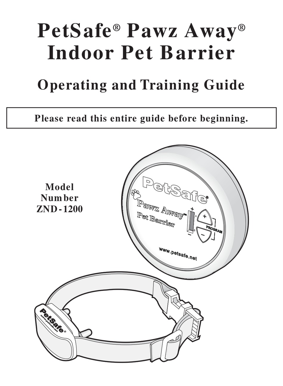 PETSAFE PAWZ AWAY ZND1200 OPERATING AND TRAINING MANUAL Pdf Download
