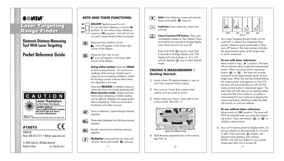 SONIN 10075 POCKET REFERENCE MANUAL Pdf Download | ManualsLib