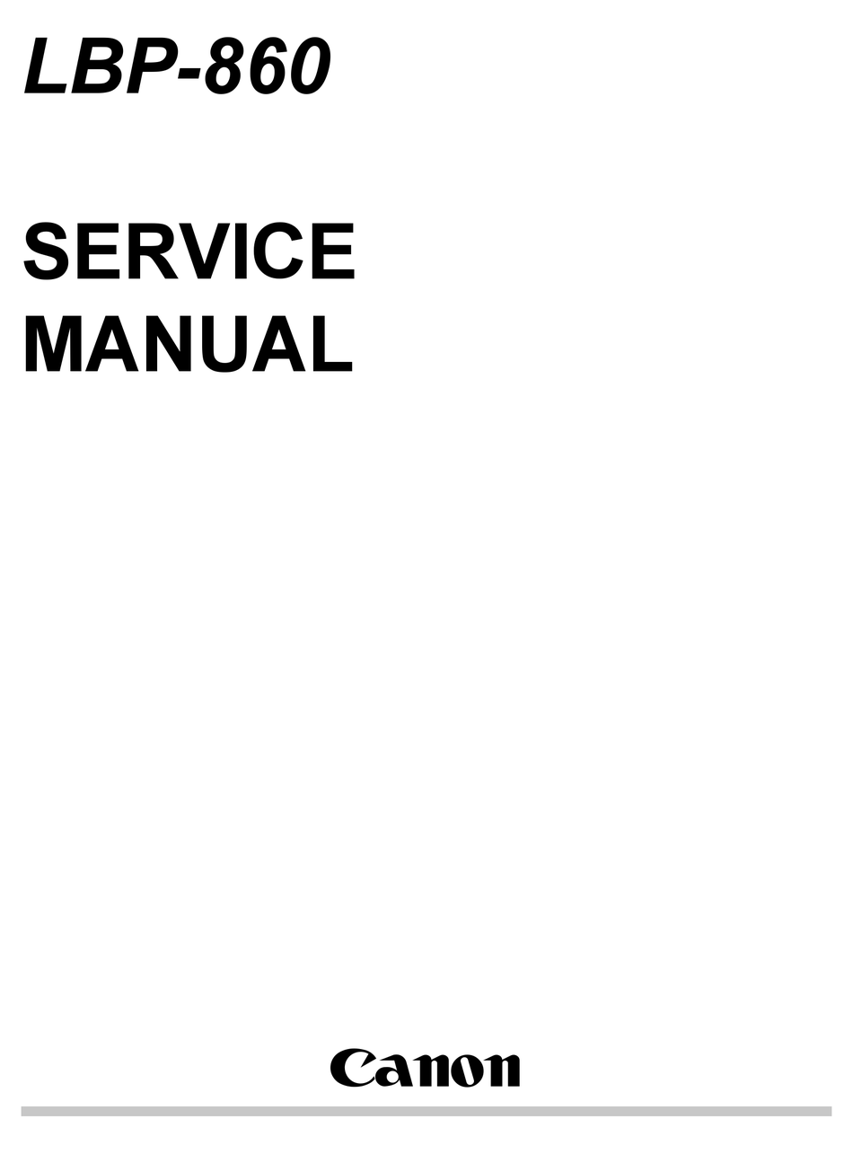 Canon Lbp 860 Service Manual Pdf Download Manualslib