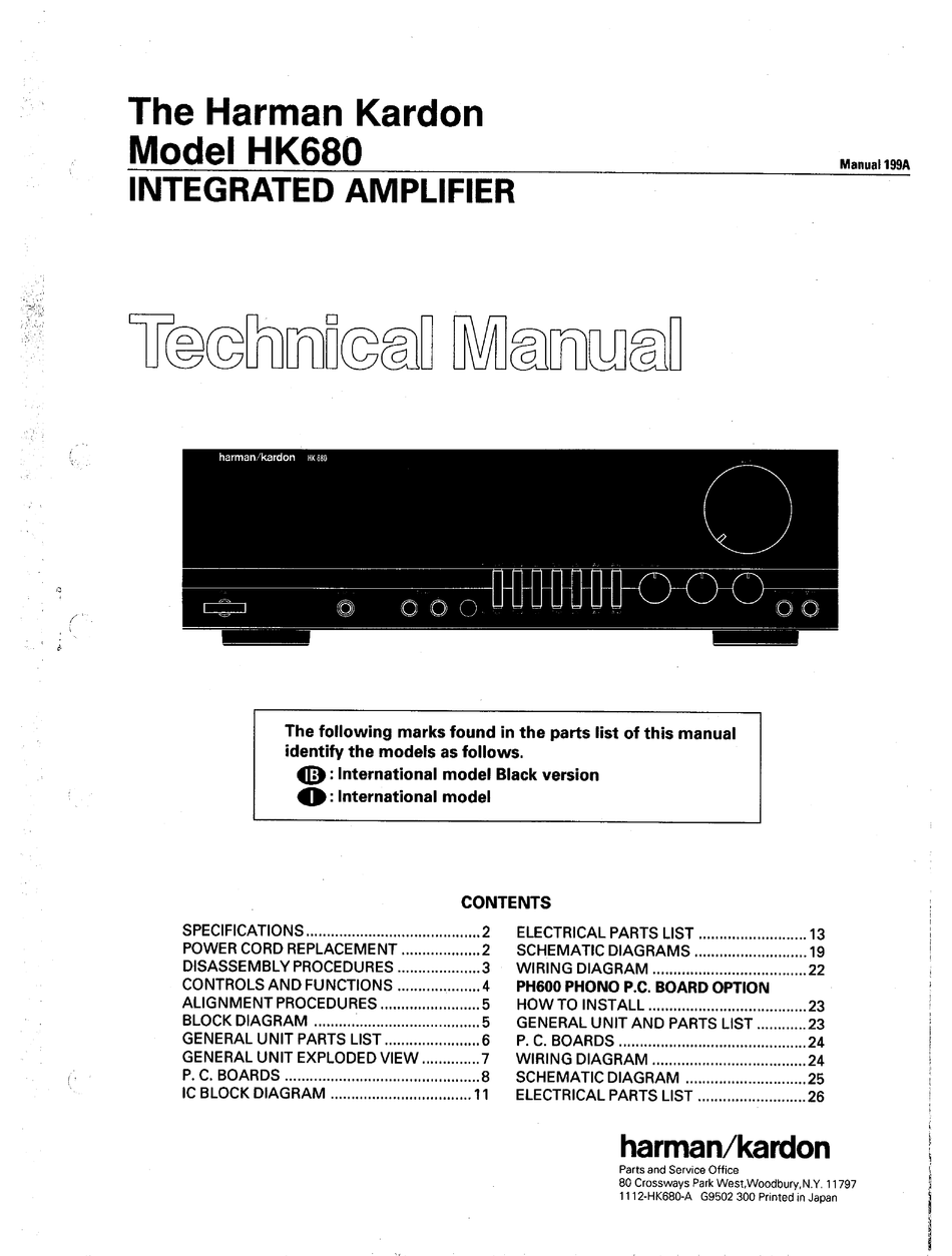HARMAN KARDON HK680 TECHNICAL MANUAL 