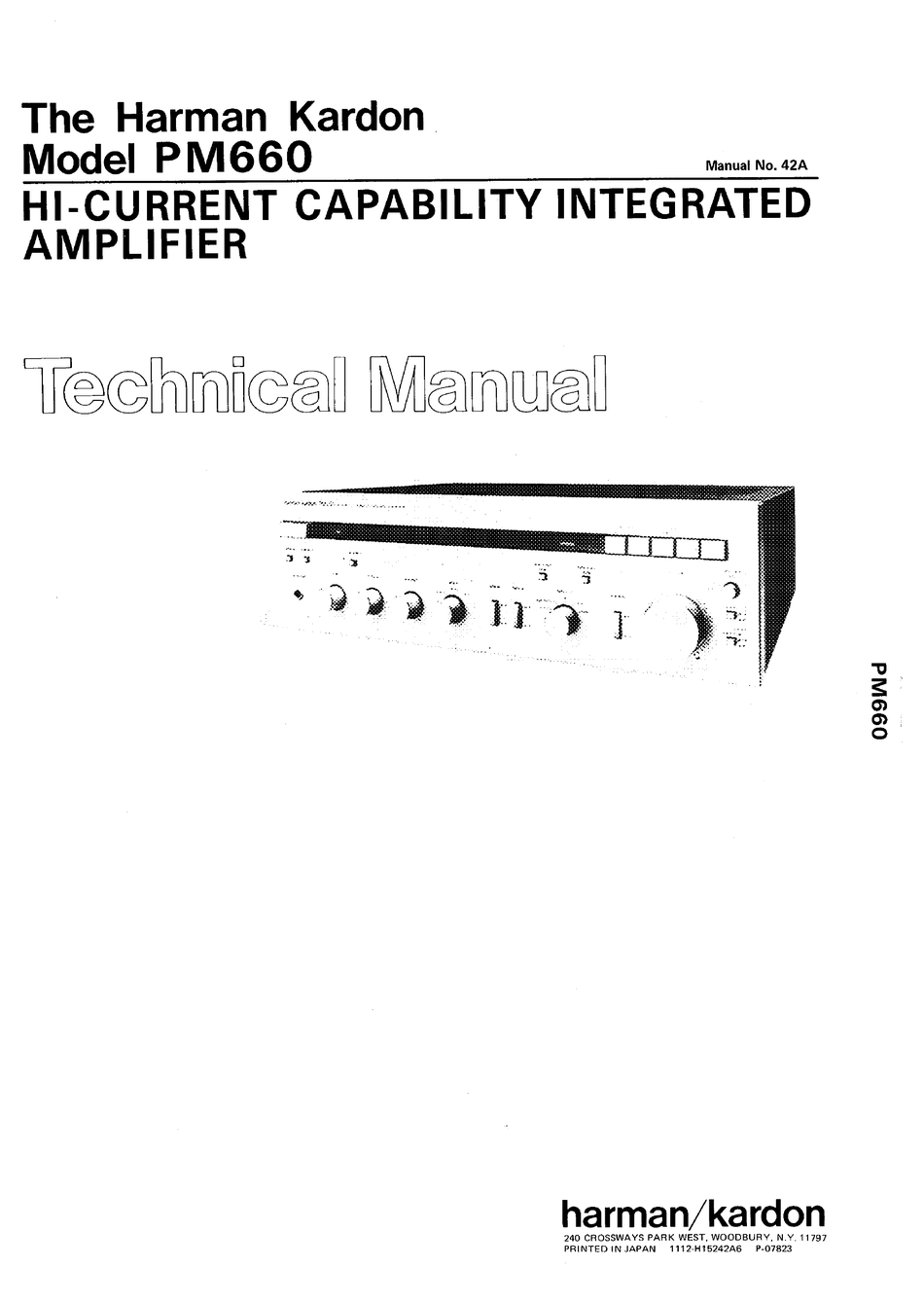 HARMAN KARDON PM660 TECHNICAL MANUAL 