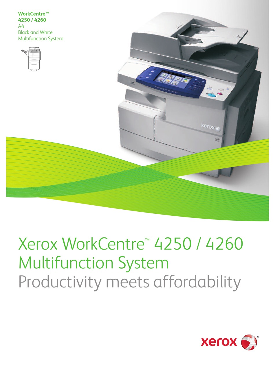 XEROX WORKCENTRE 4250 SPECIFICATIONS Pdf Download | ManualsLib