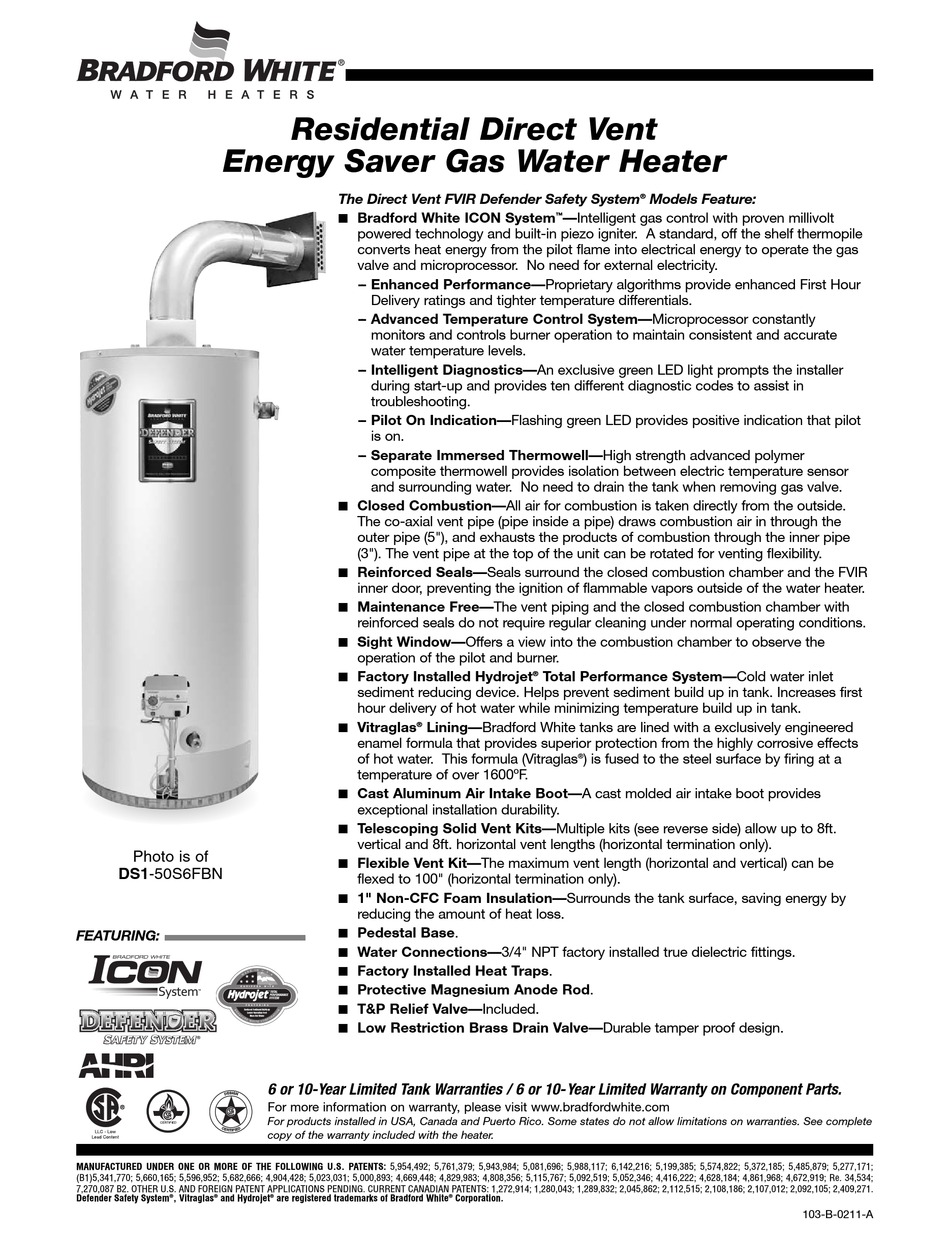 BRADFORD WHITE DS140S6FBN INFORMATION SHEET Pdf Download ManualsLib