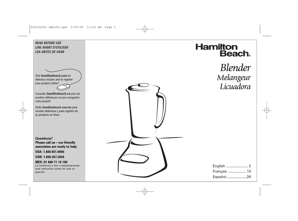 User manual Hamilton Beach Eclipse HBH755 (English - 24 pages)