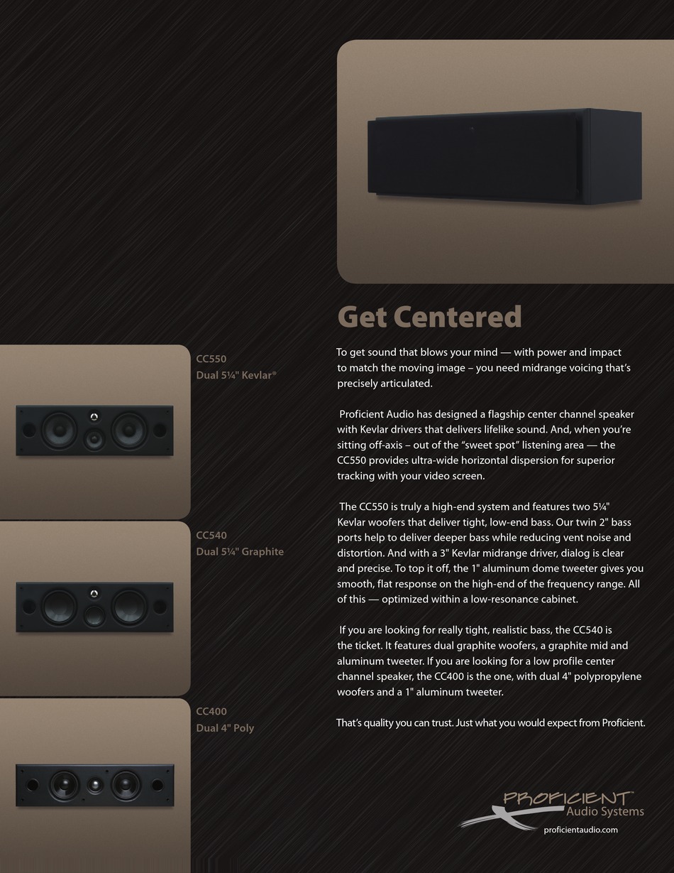 proficient center channel speaker