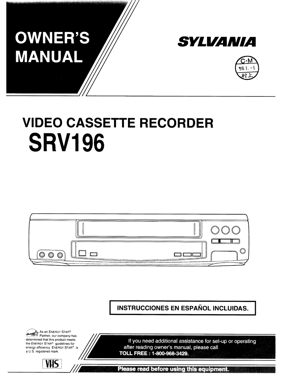 SYLVANIA SRV196 OWNER'S MANUAL Pdf Download | ManualsLib