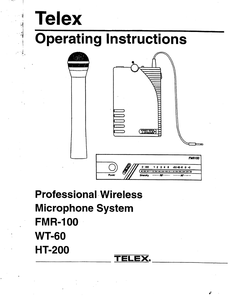 TELEX FMR 100 OPERATING INSTRUCTIONS MANUAL Pdf Download ManualsLib