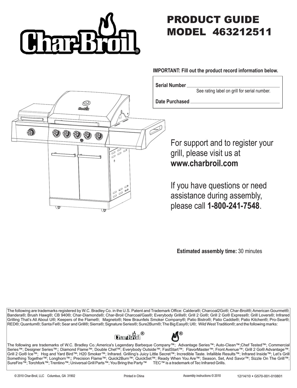 CHAR BROIL 463212511 PRODUCT MANUAL Pdf Download ManualsLib