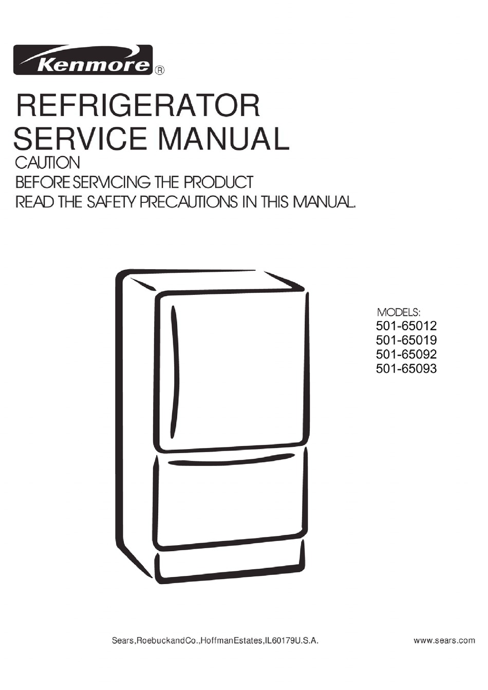 Kenmore 501 65012 Service Manual Pdf Download Manualslib