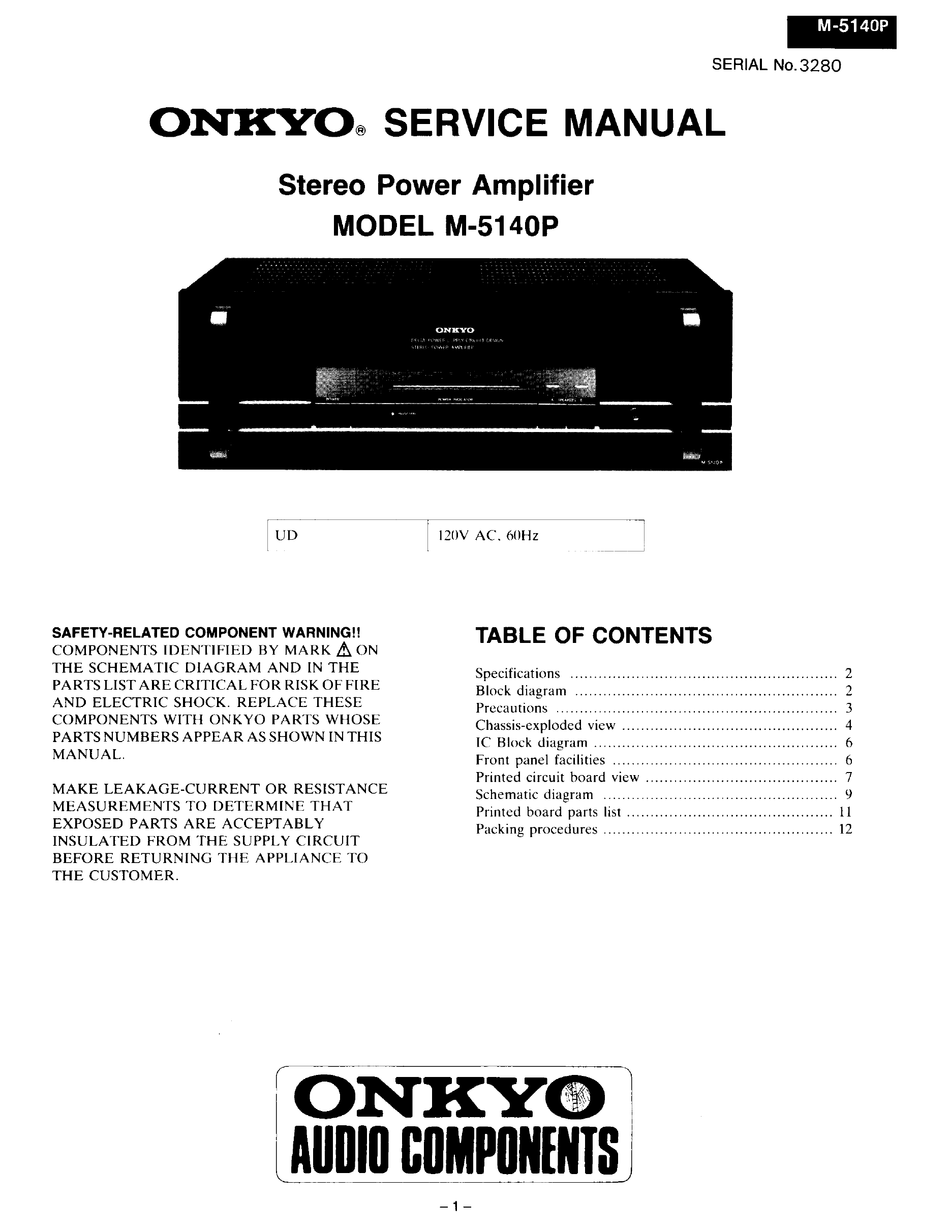 Onkyo M 5140p Service Manual Pdf Download Manualslib