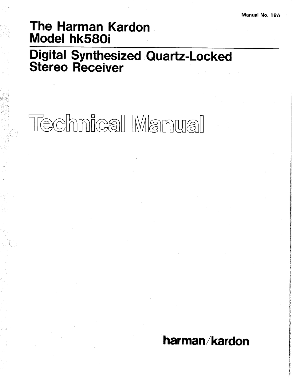 HARMAN KARDON HK580I TECHNICAL MANUAL 