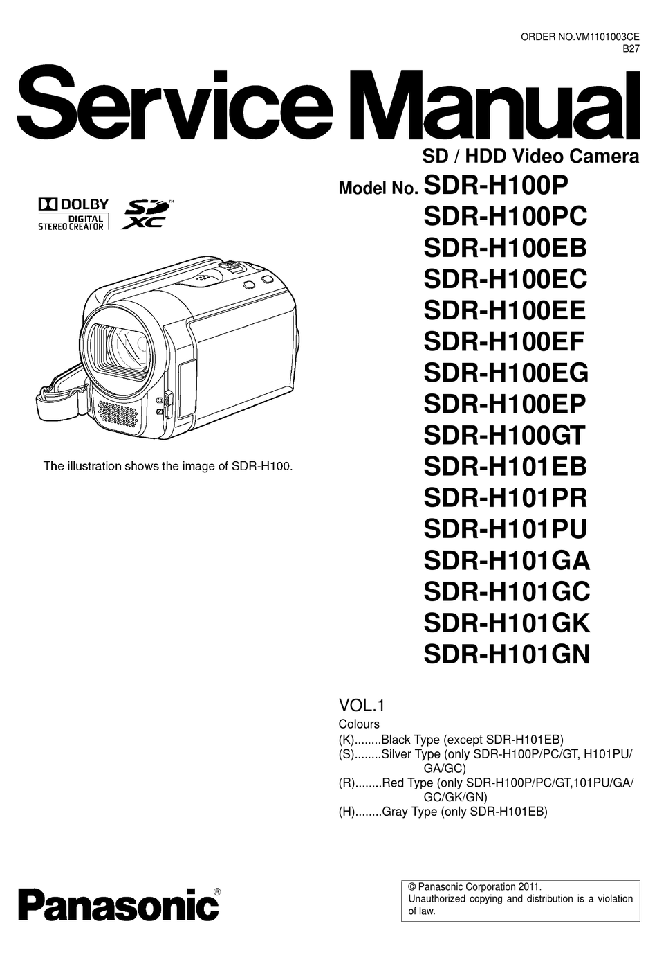 panasonic sdr h80 manual