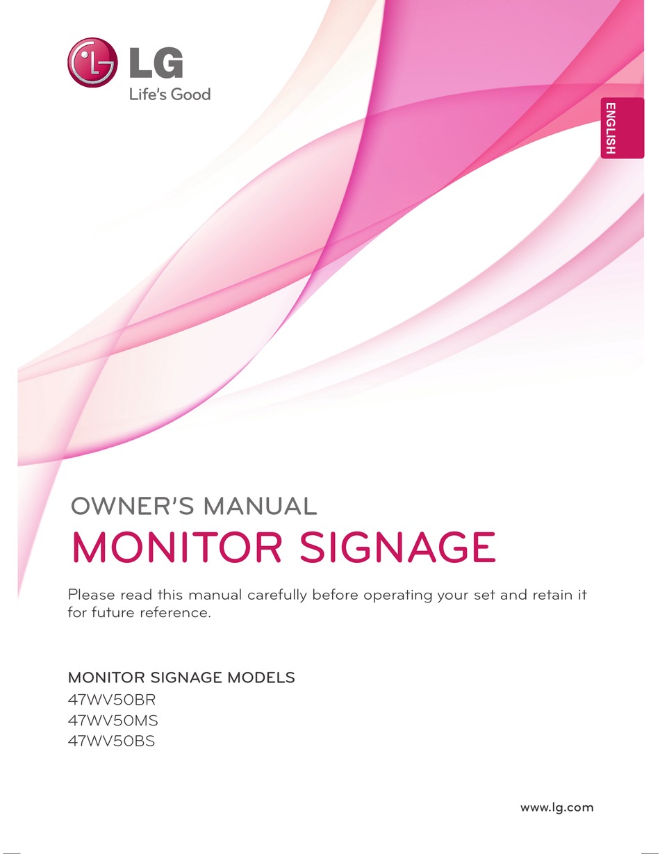 LG 47WV50BR OWNER'S MANUAL Pdf Download | ManualsLib