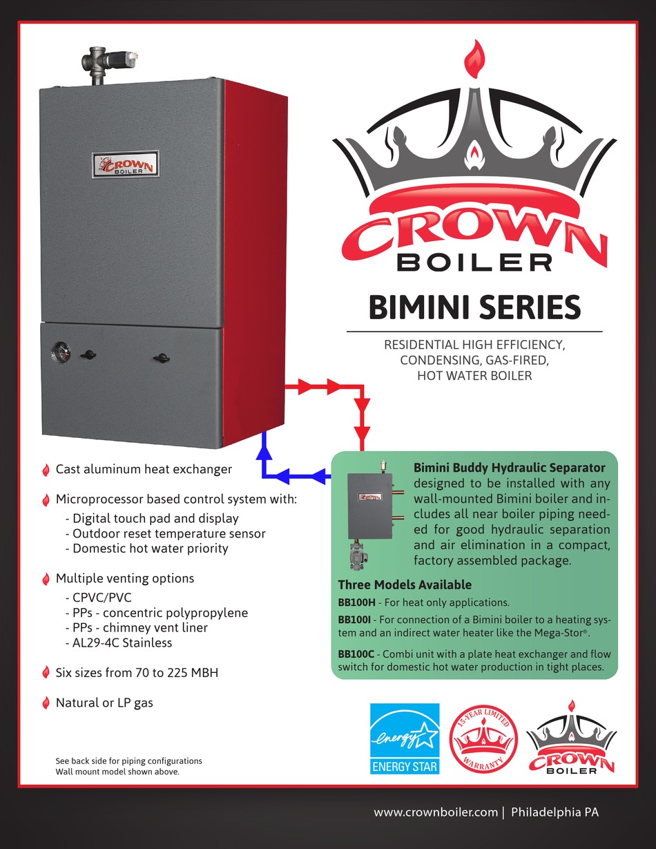 CROWN BOILER BIMINI SERIES SPECIFICATIONS Pdf Download ManualsLib