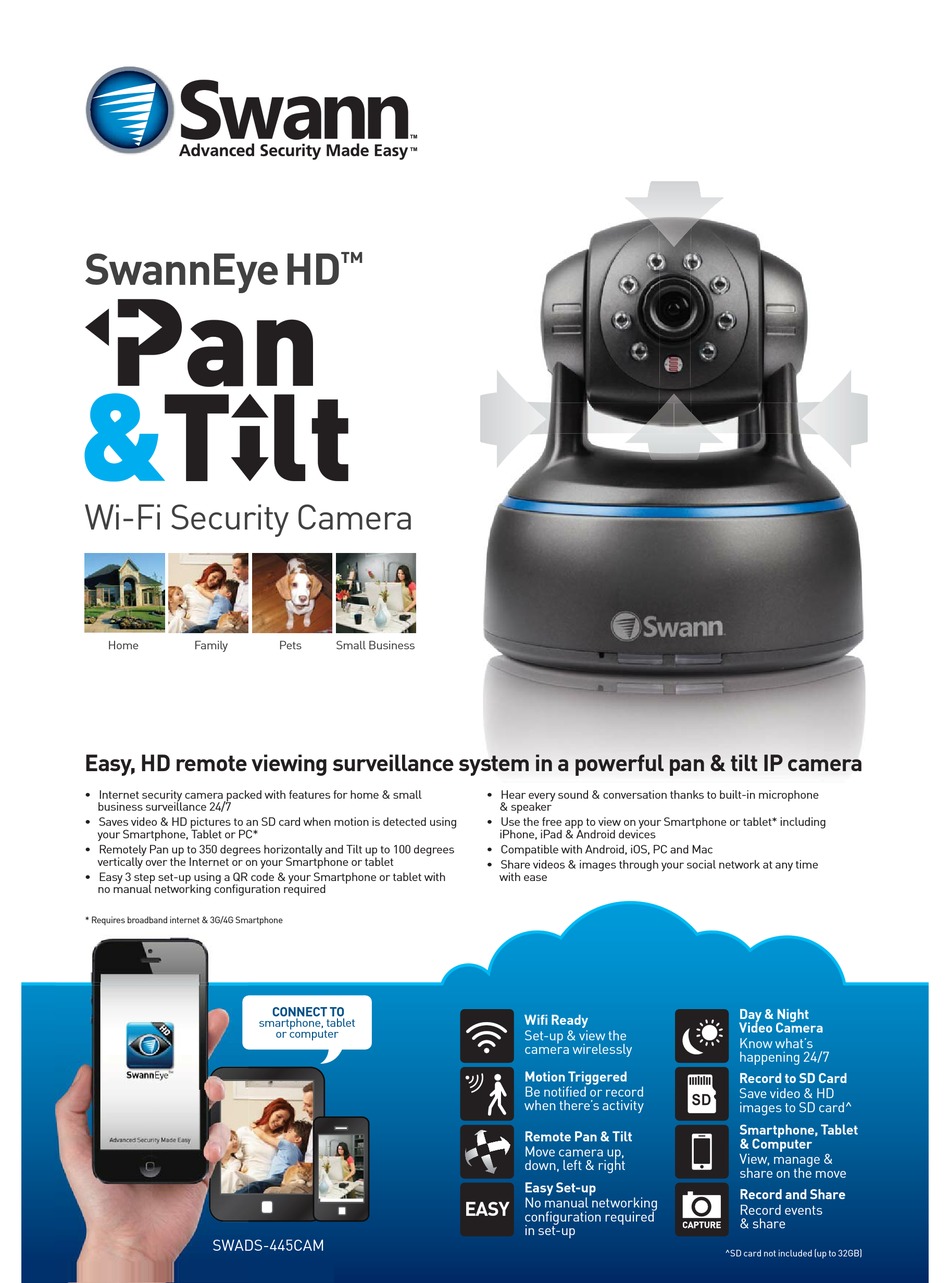 SWANN PAN&TILT SPECIFICATIONS Pdf Download | ManualsLib