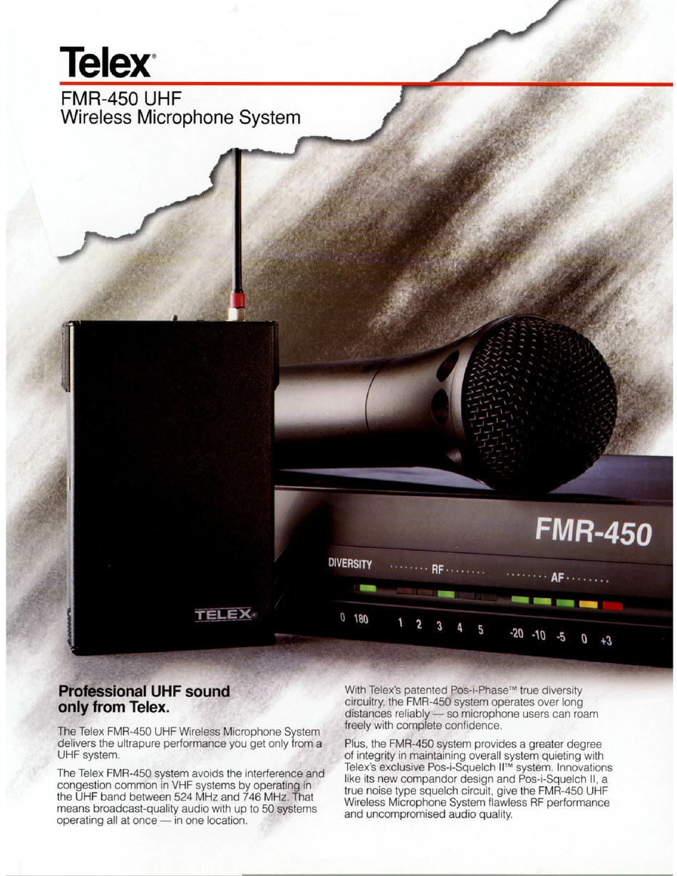 TELEX FMR 450 UHF SPECIFICATIONS Pdf Download ManualsLib