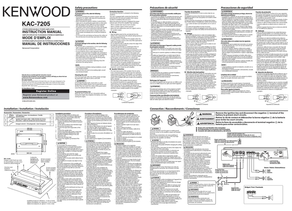 KENWOOD KAC-7205 INSTRUCTION MANUAL Pdf Download | ManualsLib