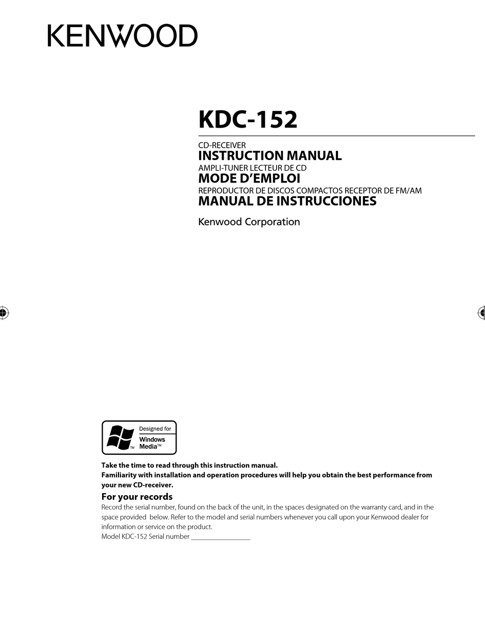 Kenwood Kdc 152 Instruction Manual Pdf, Kenwood Kdc 152 Wiring Diagram