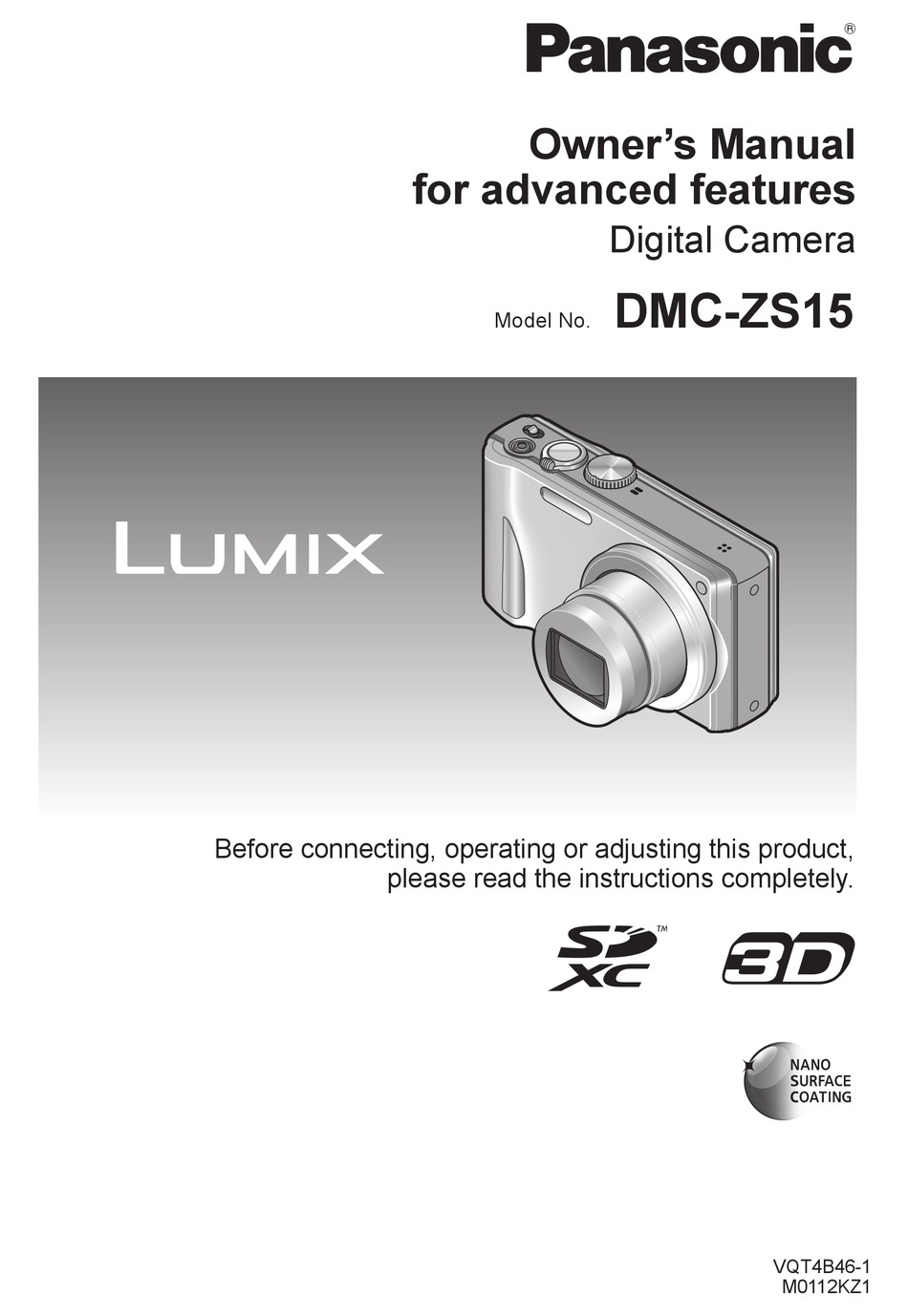 PANASONIC LUMIX DMCZS15 OWNER