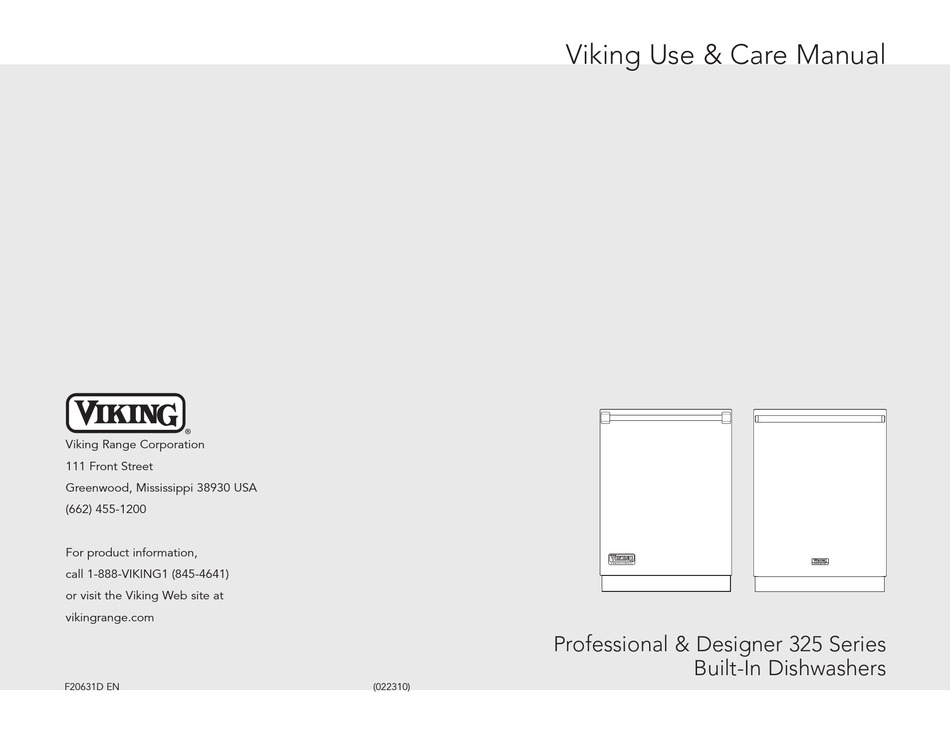 VIKING PROFESSIONAL & DESIGNER 325 SERIES USE & CARE MANUAL Pdf