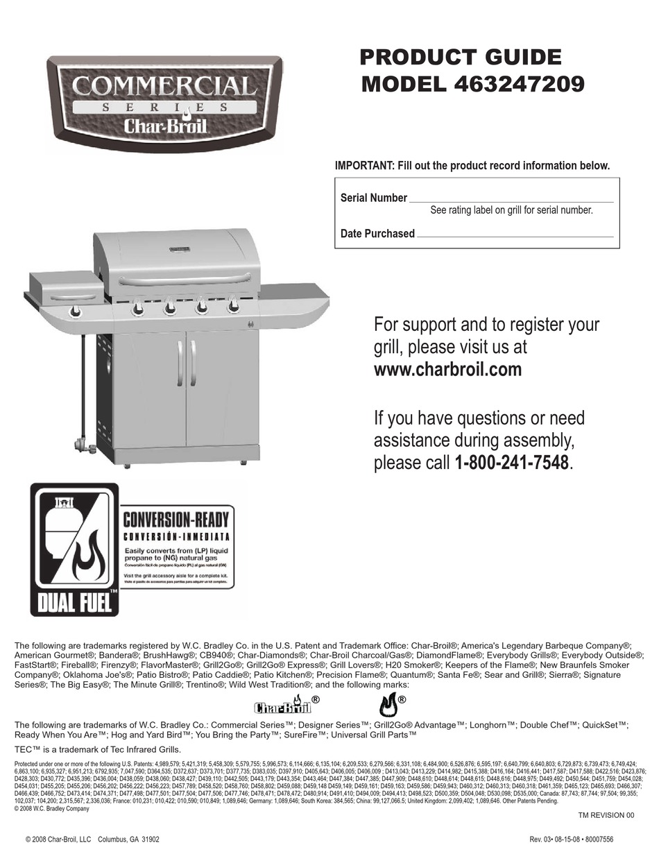 Troubleshooting Char Broil Commercial 463247209 Product Manual