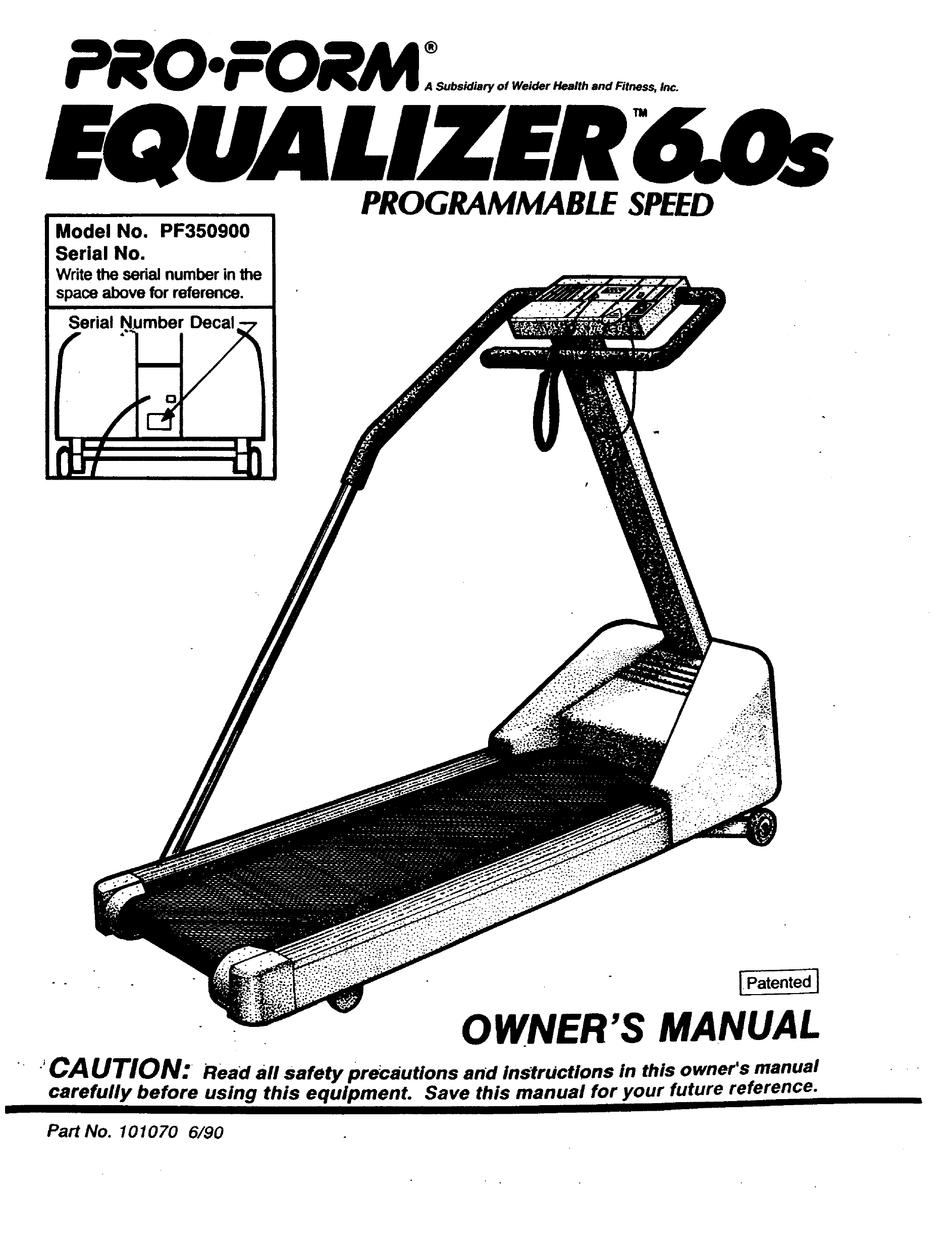 PROFORM EQUALIZER 6.0S OWNER'S MANUAL Pdf Download ManualsLib