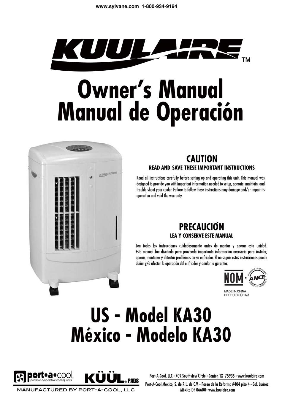 Kuulaire Ka30 Owner S Manual Pdf Download Manualslib