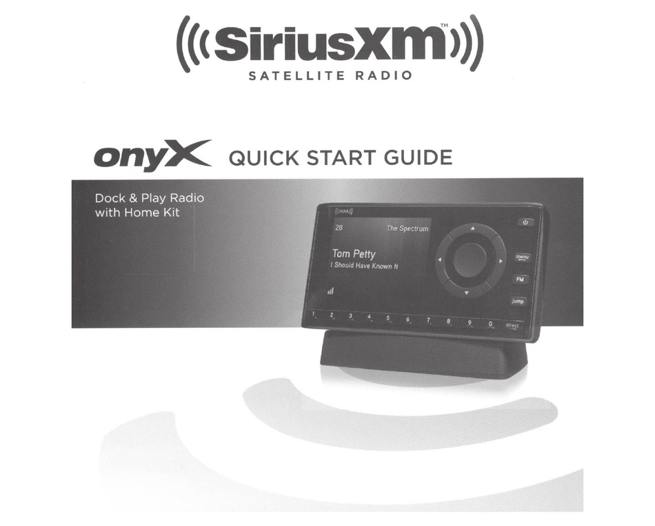 SIRIUS XM RADIO ONYX QUICK START MANUAL Pdf Download ManualsLib