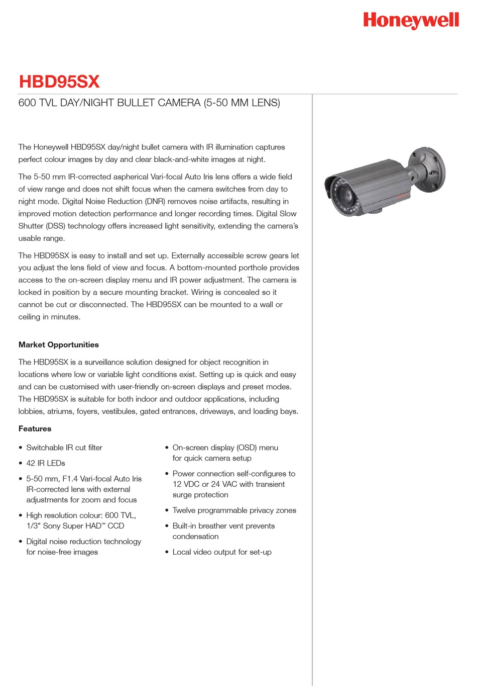 HONEYWELL HBD95SX SPECIFICATIONS Pdf Download ManualsLib