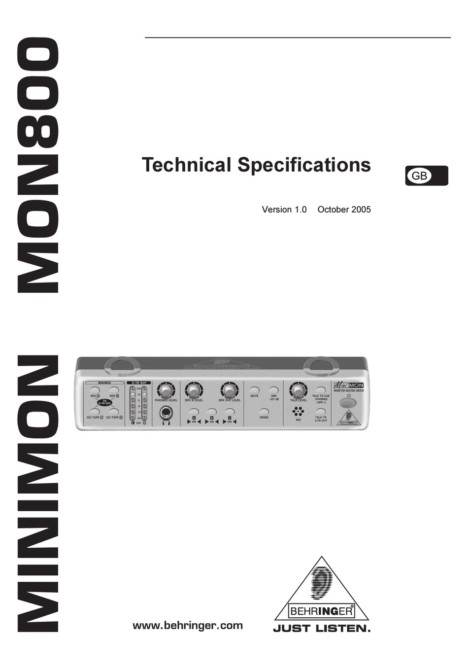 Behringer hot sale minimon 800