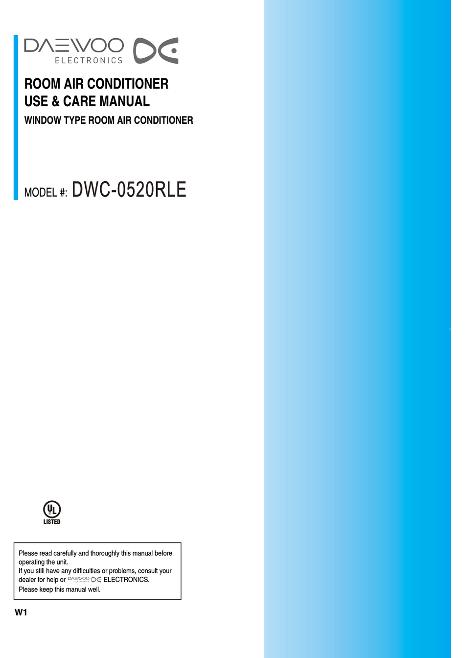 daewoo dwc f0520rle