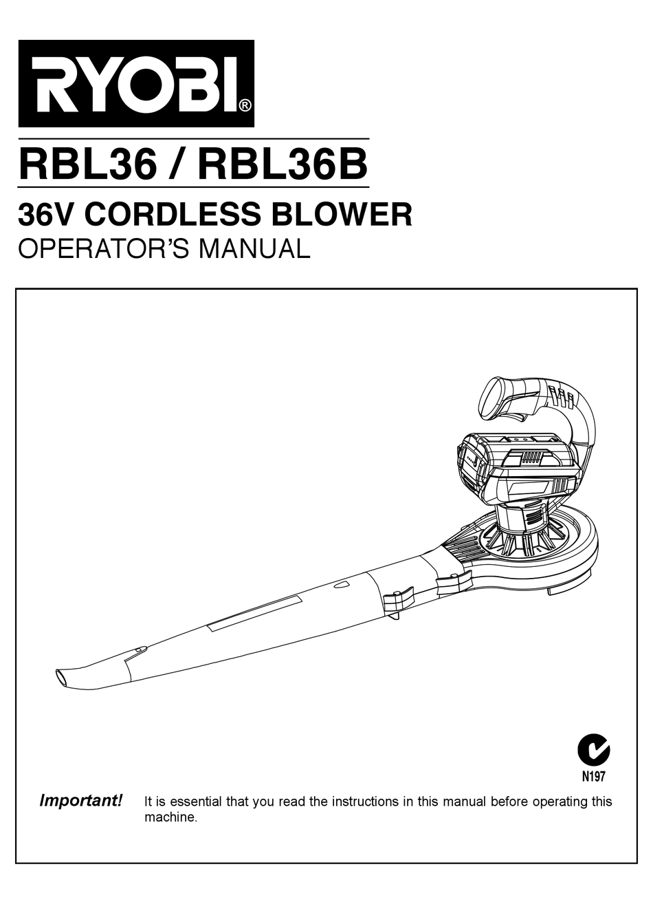 Ryobi Rbl36 Operators Manual Pdf Download Manualslib