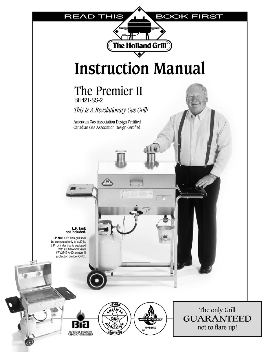 HOLLAND GRILL BH421SS2 INSTRUCTION MANUAL Pdf Download ManualsLib