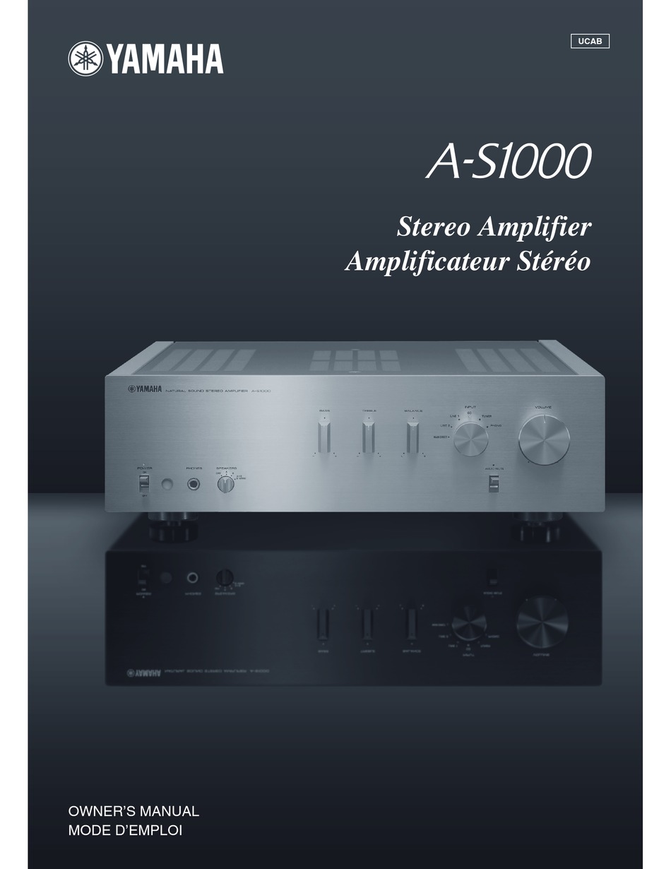 Yamaha A S1000 Owner S Manual Pdf Download Manualslib