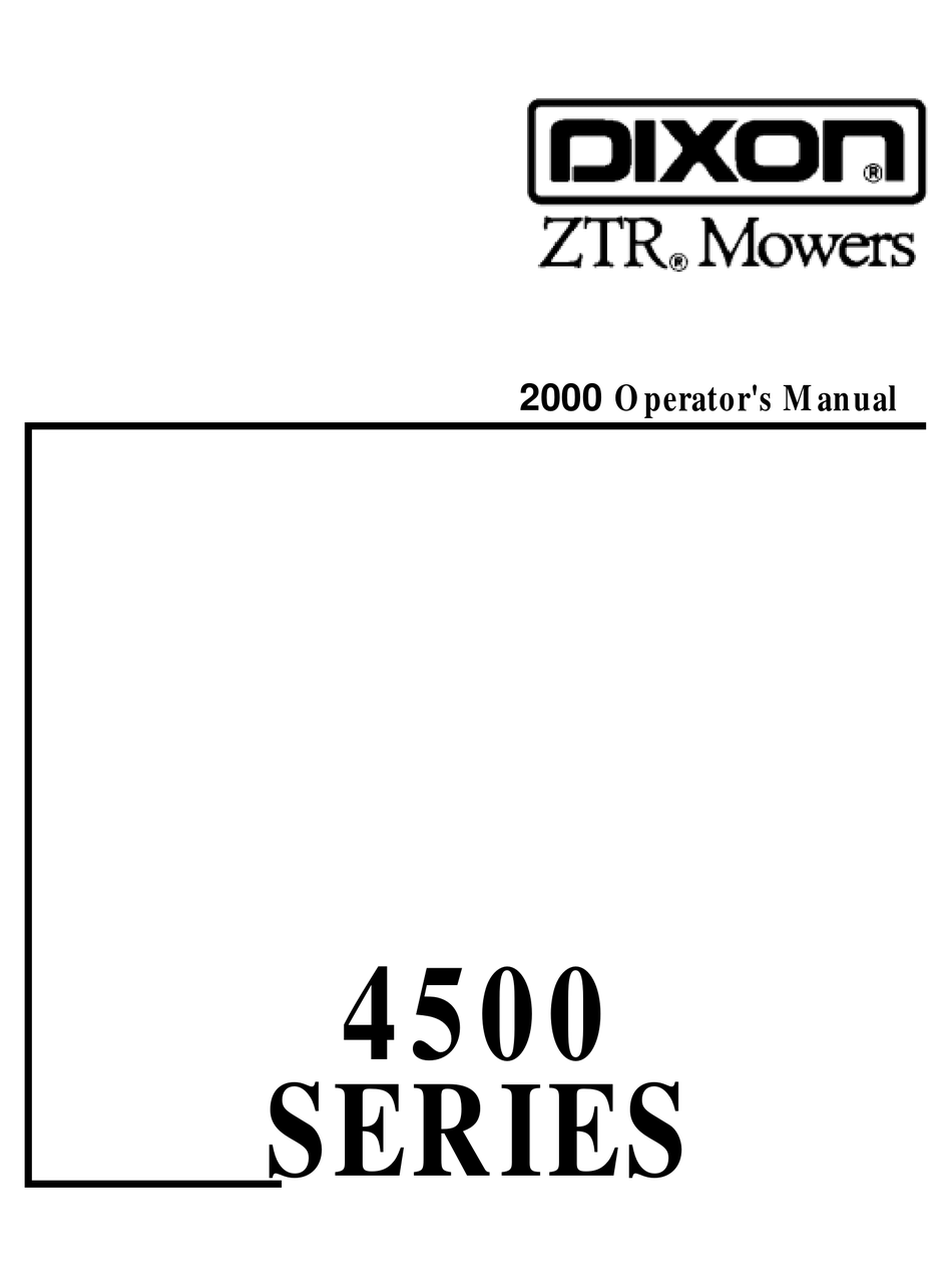 dixon ztr service manual