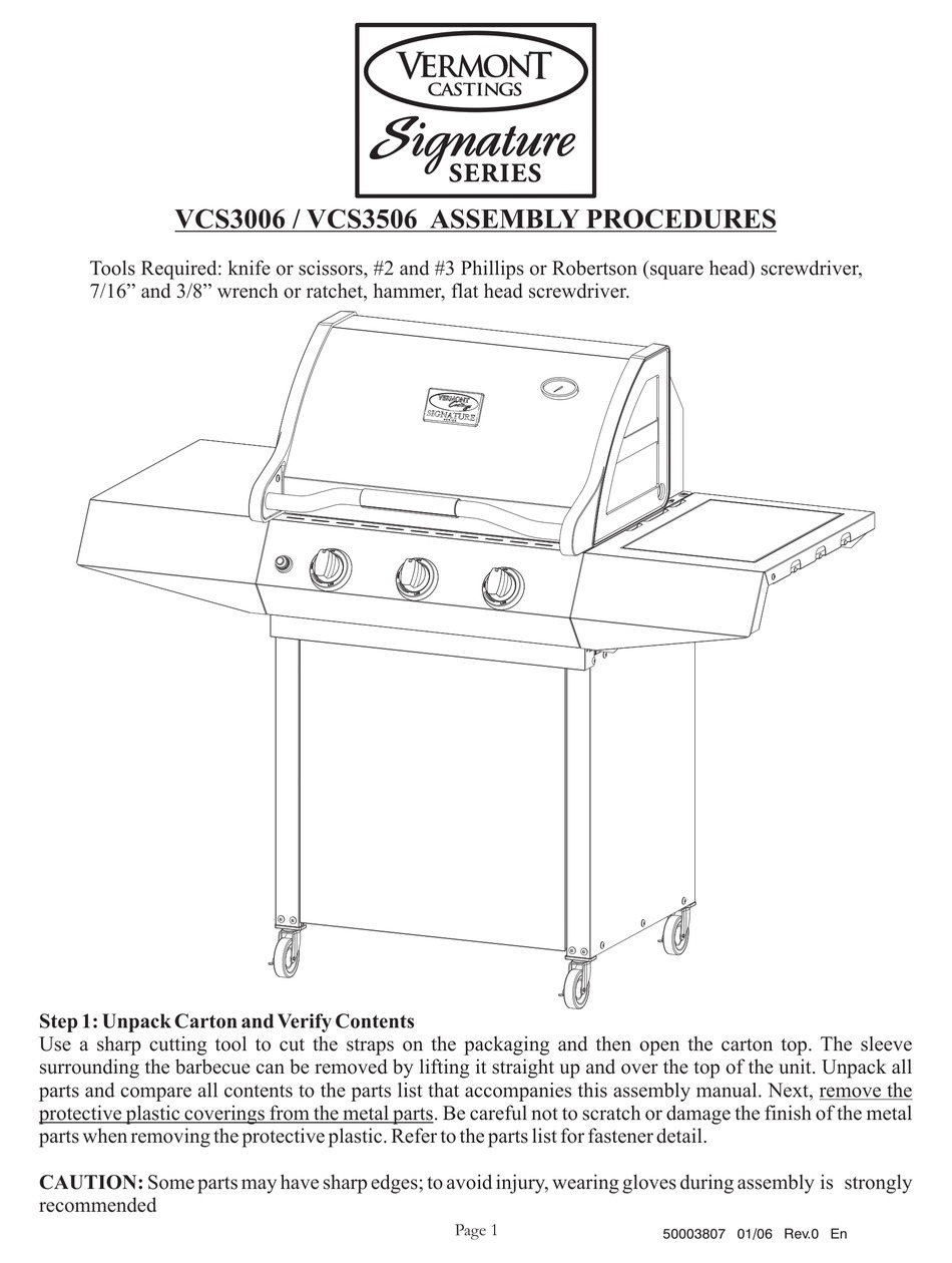 VERMONT CASTINGS SIGNATURE VCS3006 ASSEMBLY PROCEDURES Pdf Download