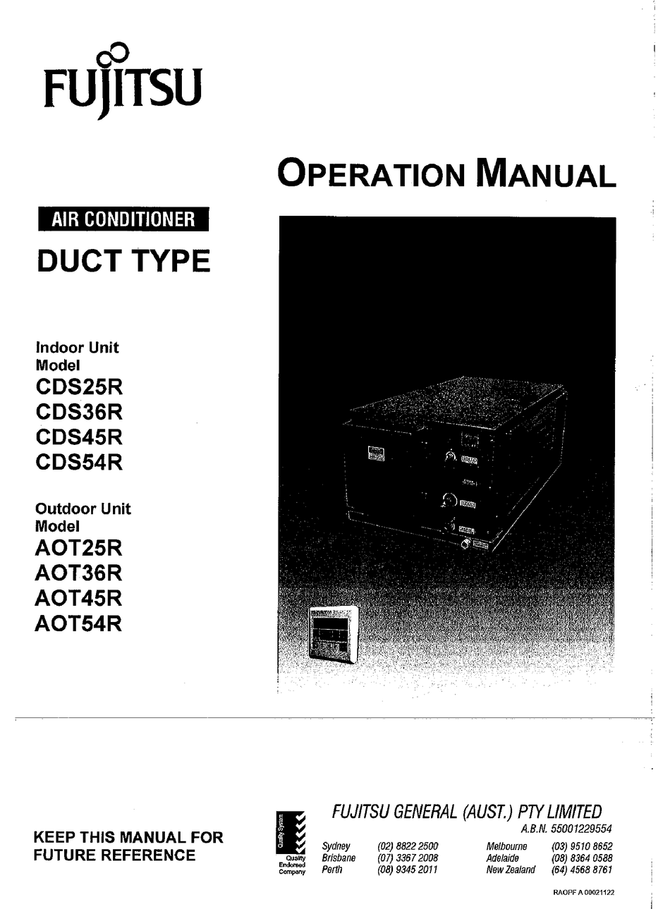 Fujitsu Cds25r Operation Manual Pdf Download Manualslib