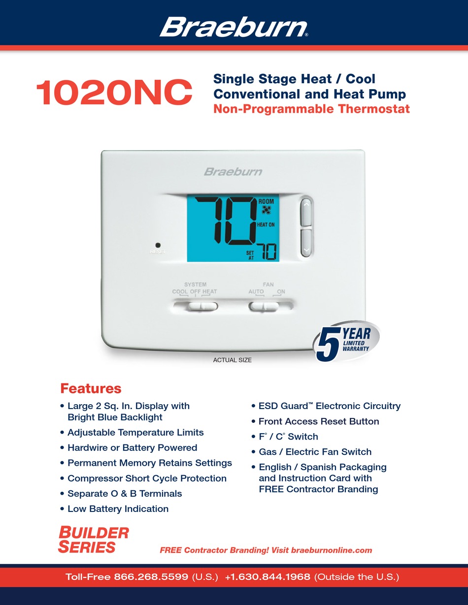 BRAEBURN 1020NC SPECIFICATIONS Pdf Download ManualsLib