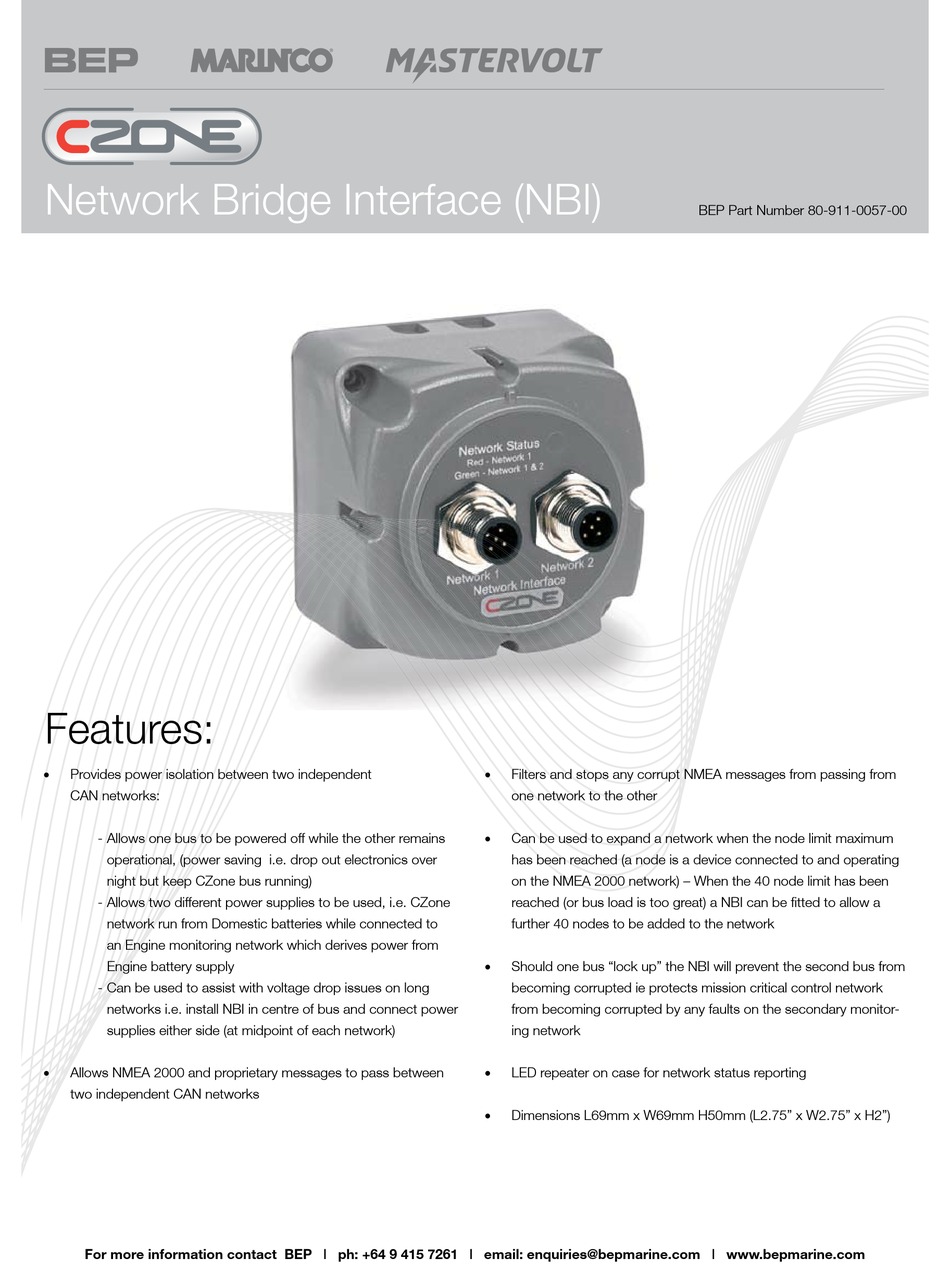 CZONE NETWORK BRIDGE INTERFACE QUICK MANUAL Pdf Download ManualsLib