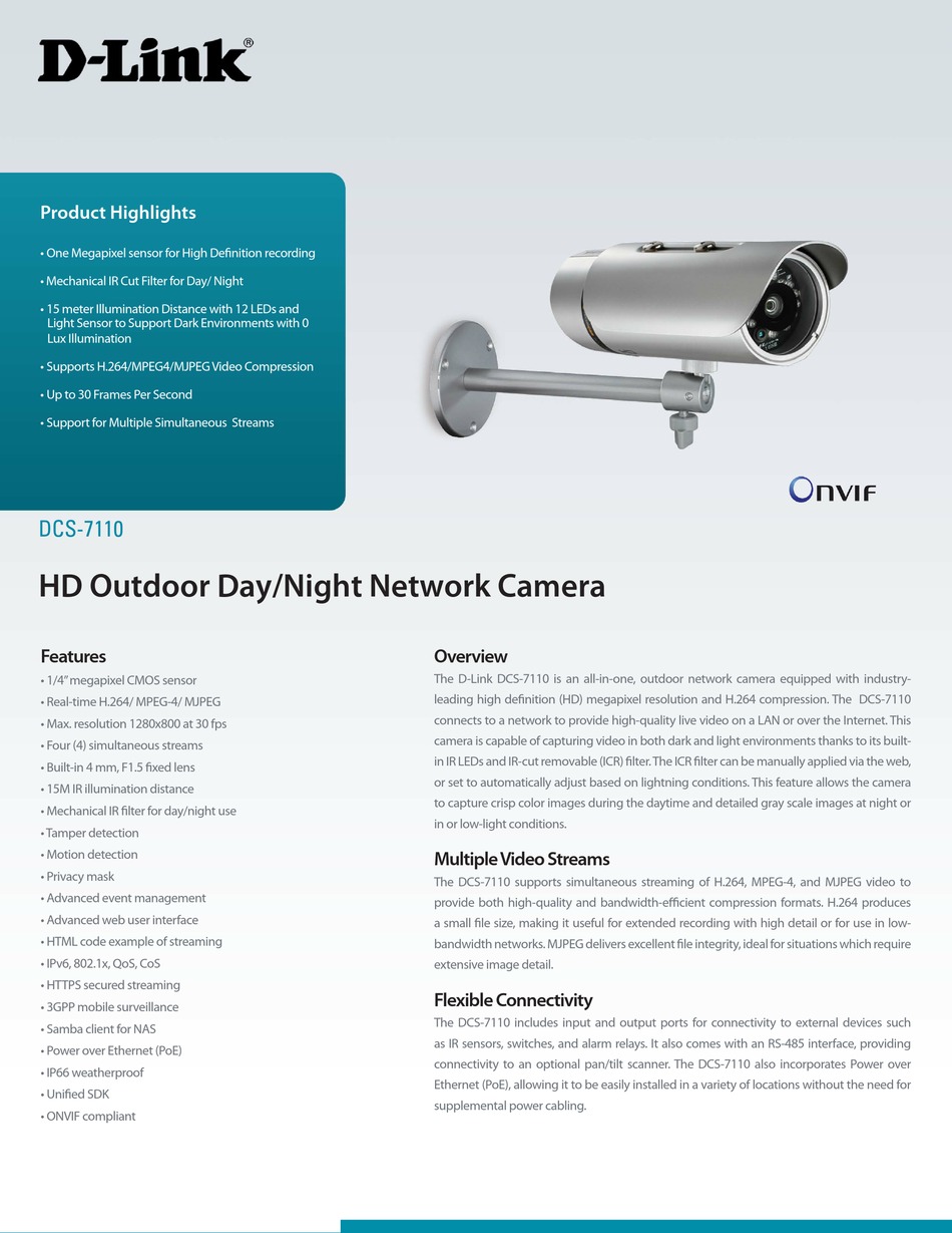 D-LINK DCS-7110 SPECIFICATIONS Pdf Download | ManualsLib D-LINK DCS-7110 SPECIFICATIONS Pdf Download