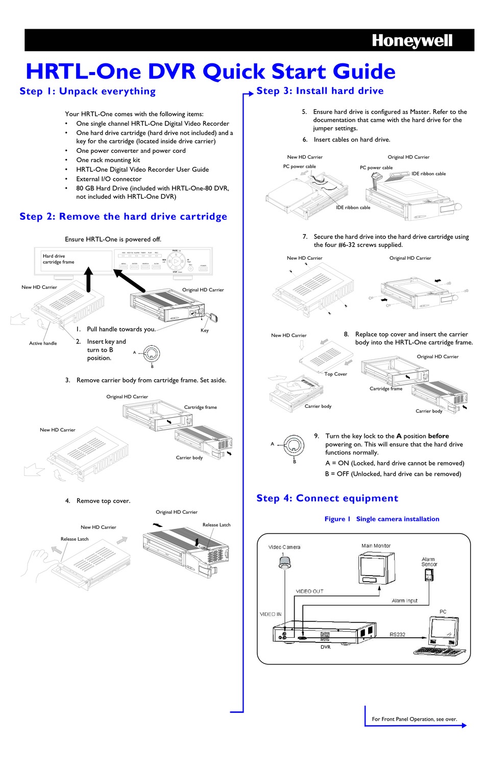 HONEYWELL HRTLONE DVR QUICK START MANUAL Pdf Download ManualsLib