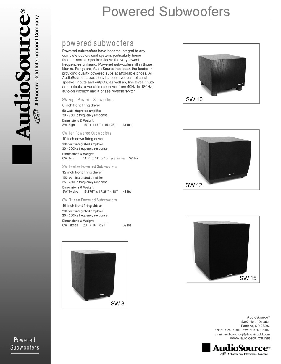 audiosource 15 subwoofer