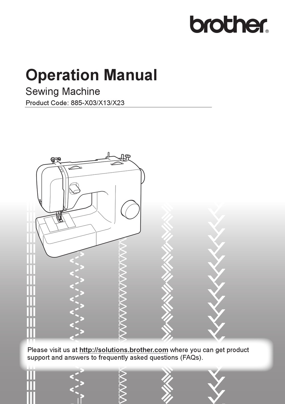 BROTHER 885X03 OPERATION MANUAL Pdf Download ManualsLib