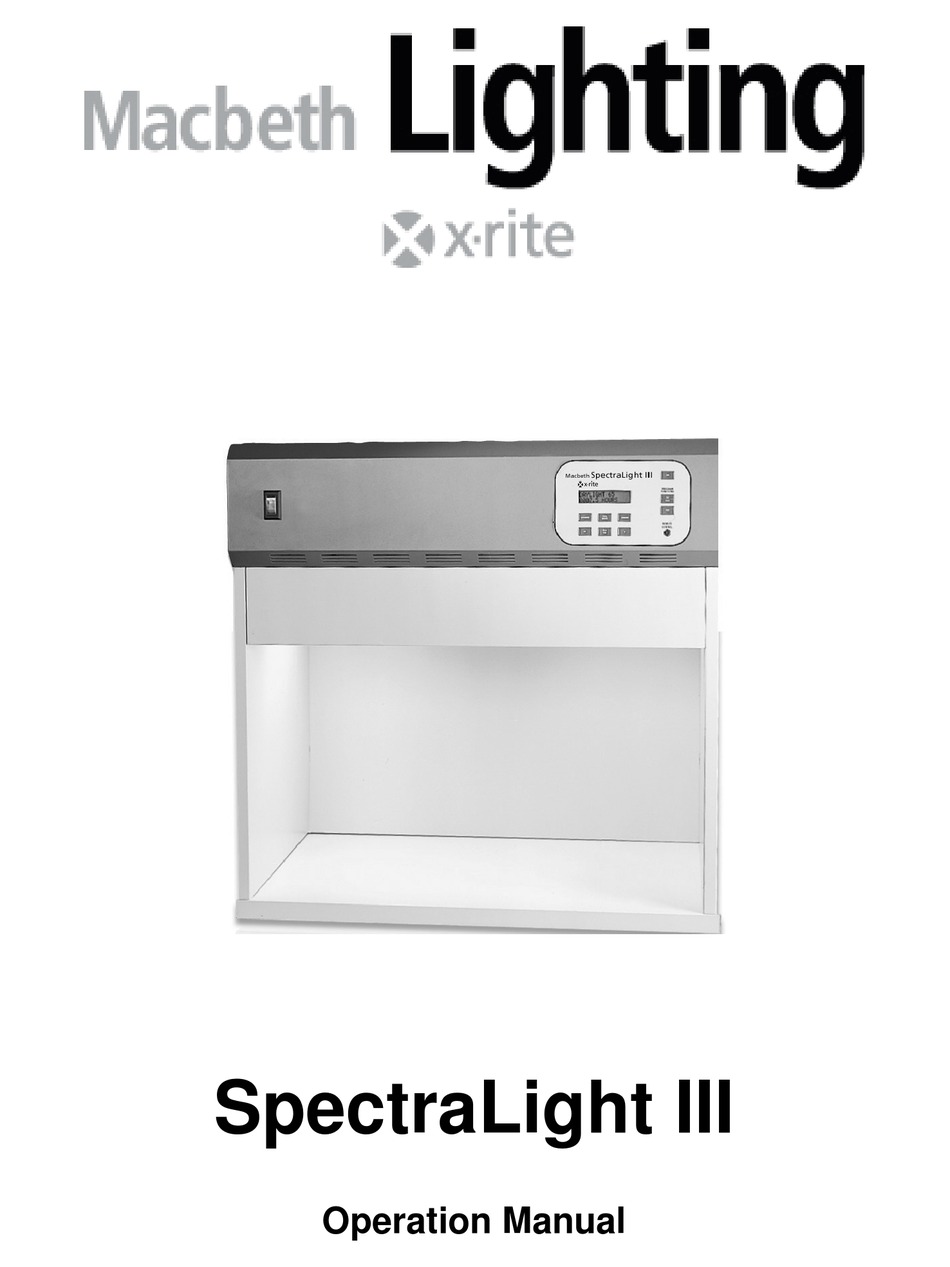 X Rite Spectralight Iii Operation Manual Pdf Download Manualslib X Rite Spectralight Iii Operation Manual Pdf Download Manualslib