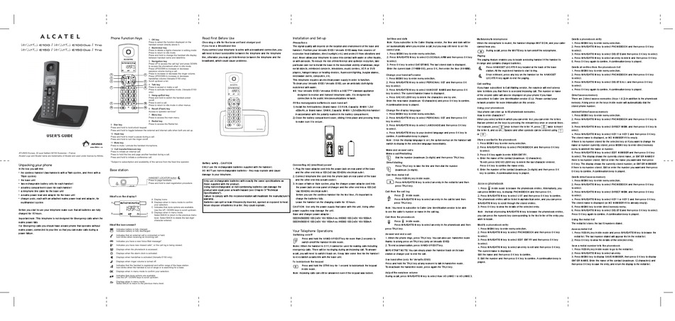 ALCATEL VERSATUS E100 USER MANUAL Pdf Download | ManualsLib