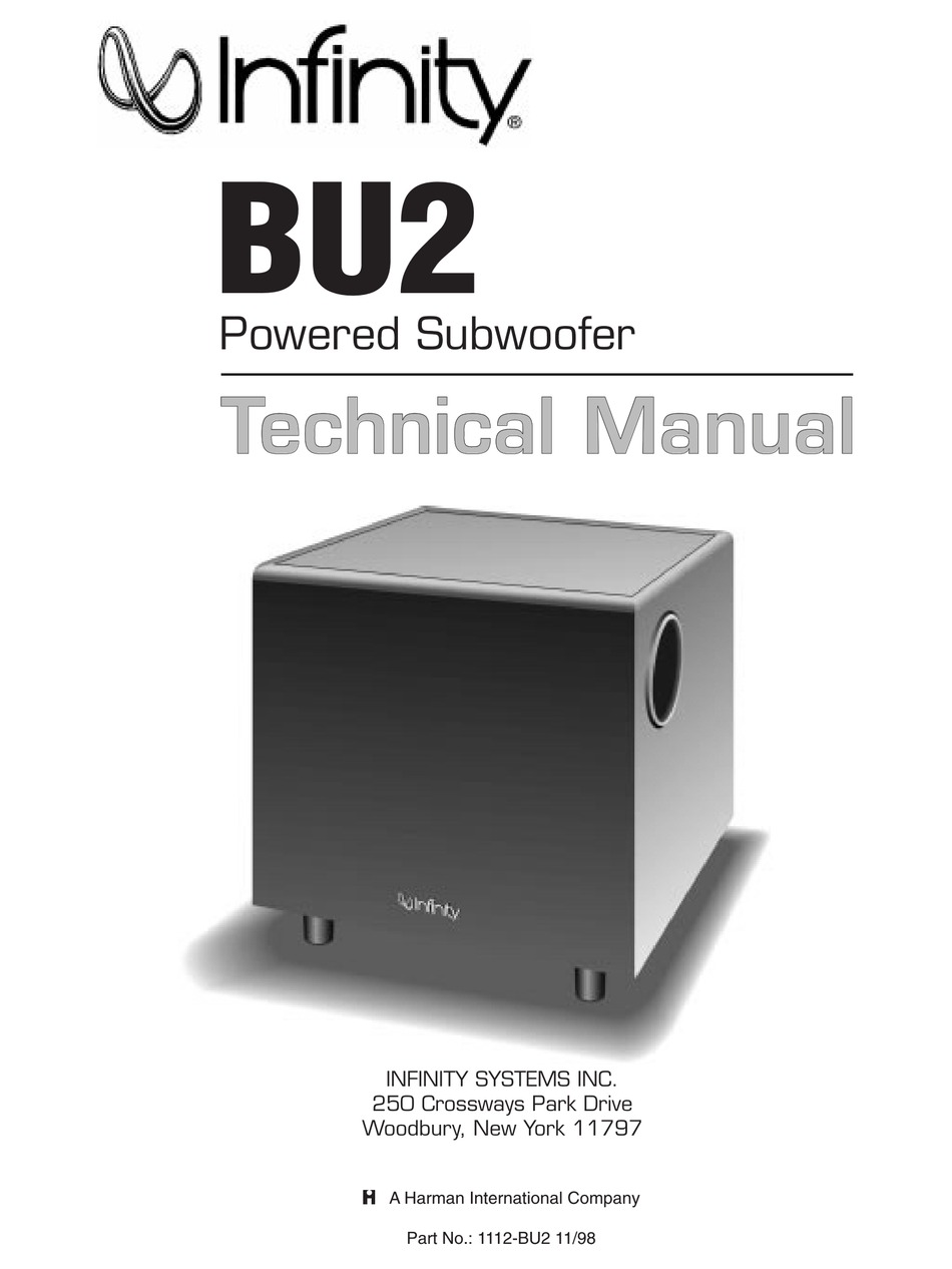 infinity bu2 subwoofer
