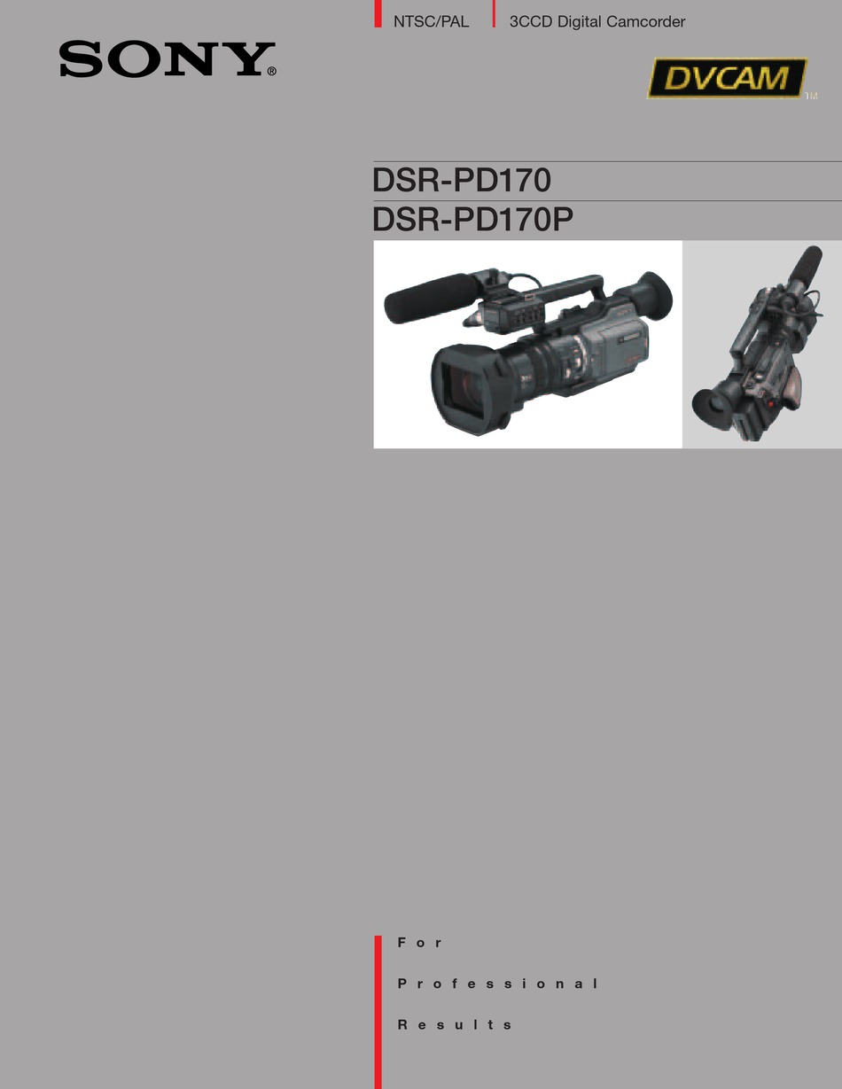 SONY DSRPD170 BROCHURE & SPECS Pdf Download ManualsLib