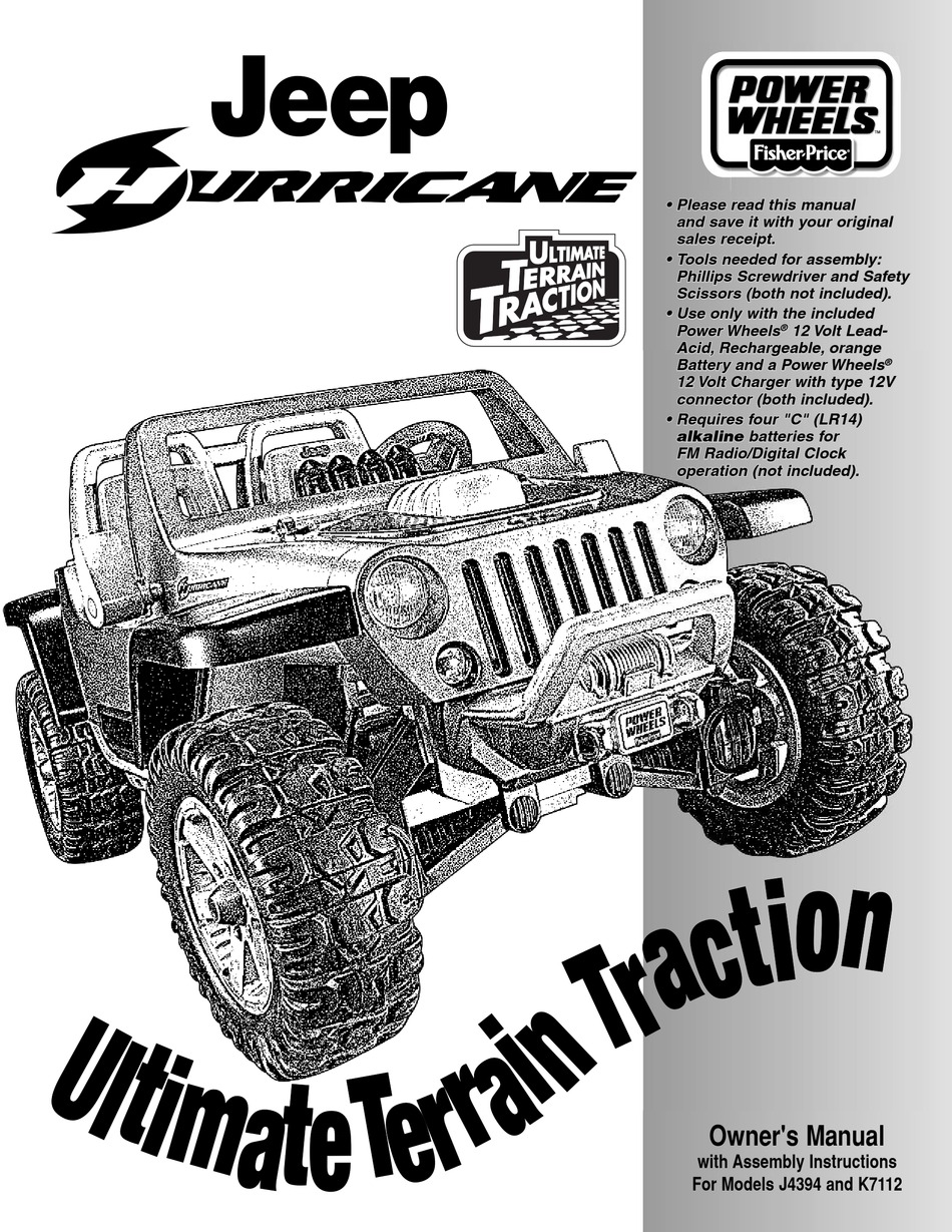 Power wheels jeep store wrangler manual